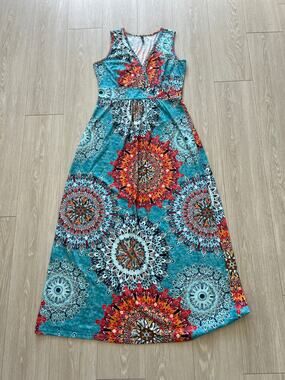Woosea Maxi Dress Large Boho Hippie Sleeveless